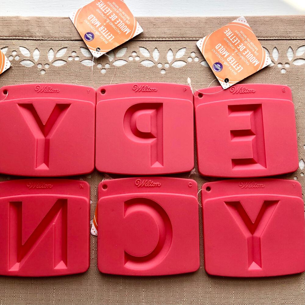 NWT Wilton Silicone "Shape with Fondant" Letter Molds